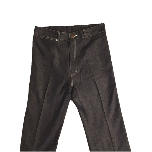 Vintage 70's Saint Germain Jeans Blue Denim Straight Leg Paris Indigo Blue - Picture 2 of 12